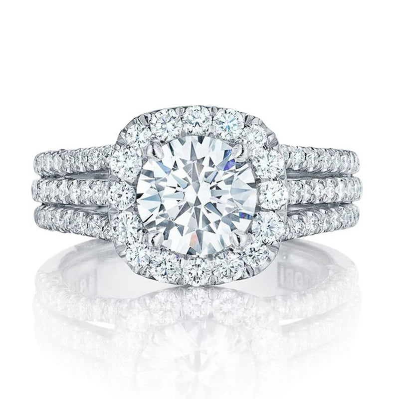 Evan Jewelry Women Rings with Brilliant Cubic Zirconia Luxury Engagement Rings