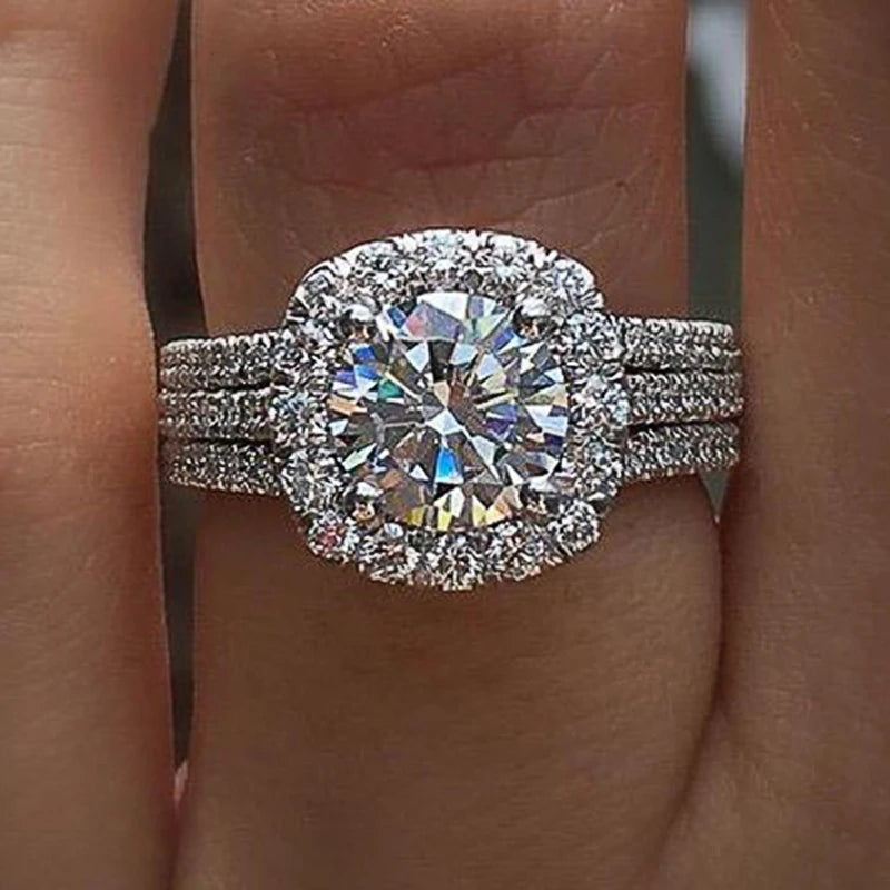 Evan Jewelry Women Rings with Brilliant Cubic Zirconia Luxury Engagement Rings