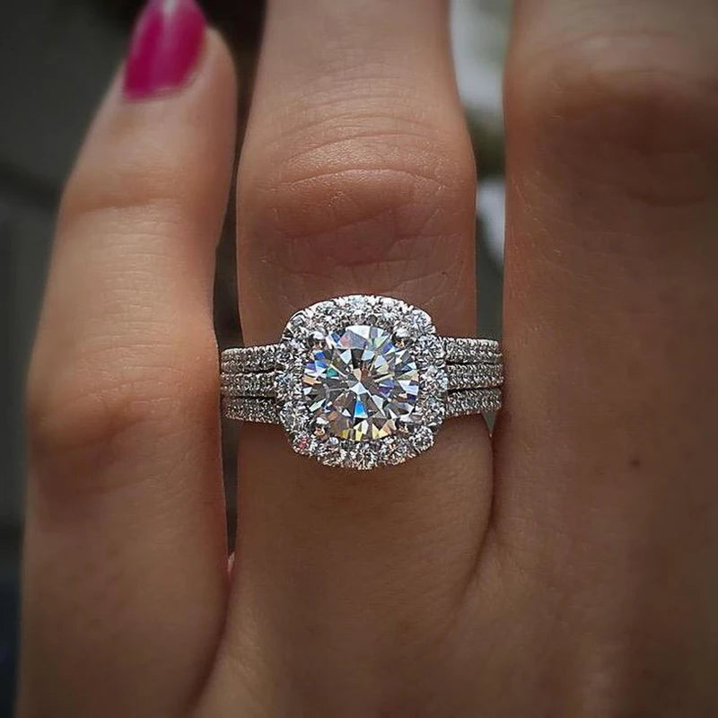 Evan Jewelry Women Rings with Brilliant Cubic Zirconia Luxury Engagement Rings