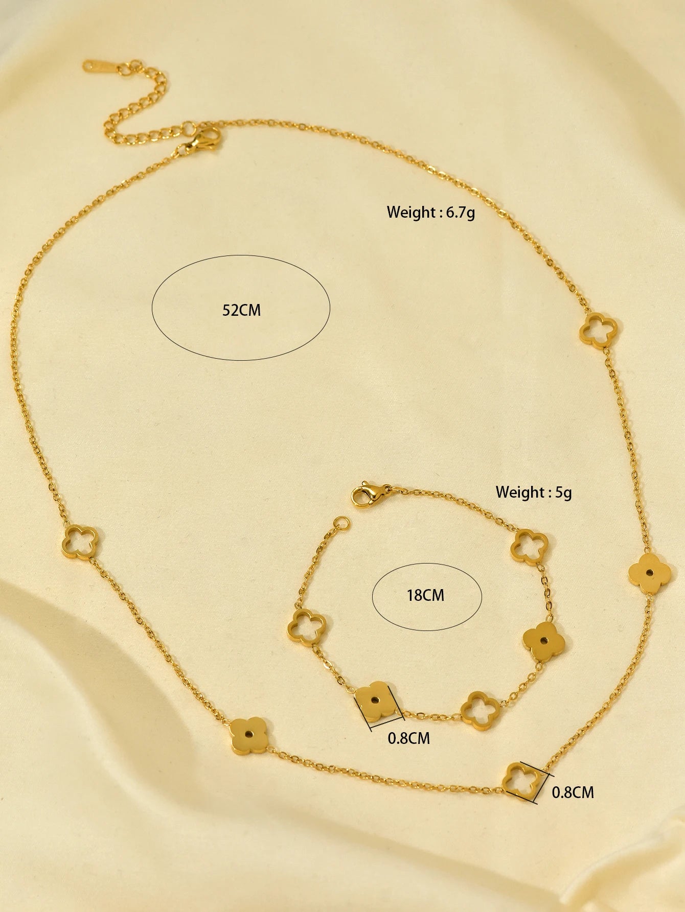 Evan Jewelry stainless steel four-leaf clover necklace for daily wear