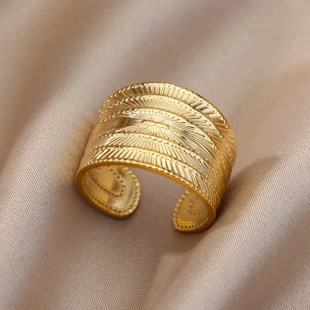 Evan Jewelry 316L Stainless Steel Rings for Women Gold Color