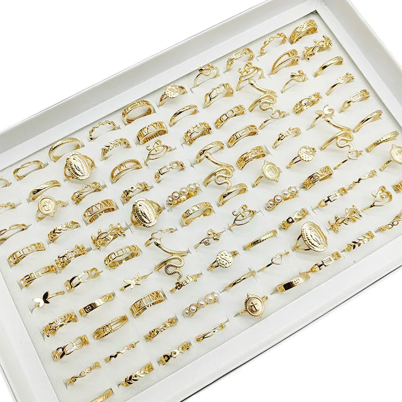 Evan Jewelry 30pc/Lot Gold Color Finger Rings