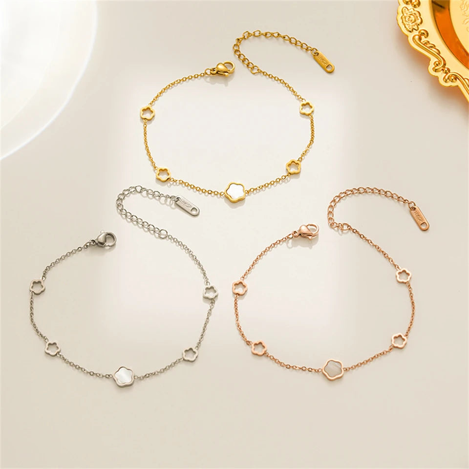 Evan Jewelry Stainless Steel Flower Bracelet For Women