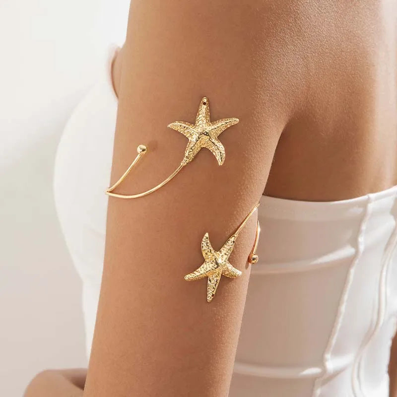Evan Jewelry Fashion Metal Starfish Cuff Bracelets for Women