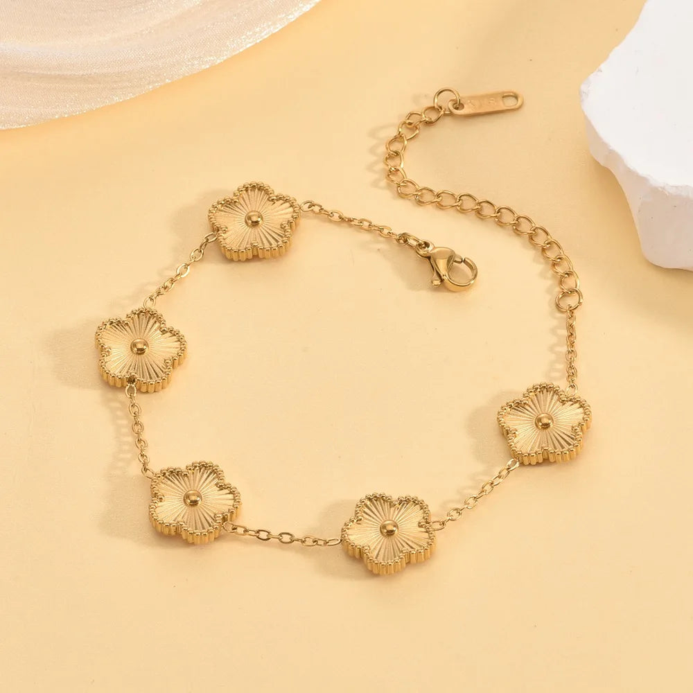 Evan Jewelry Stainless Steel Flower Bracelet For Women
