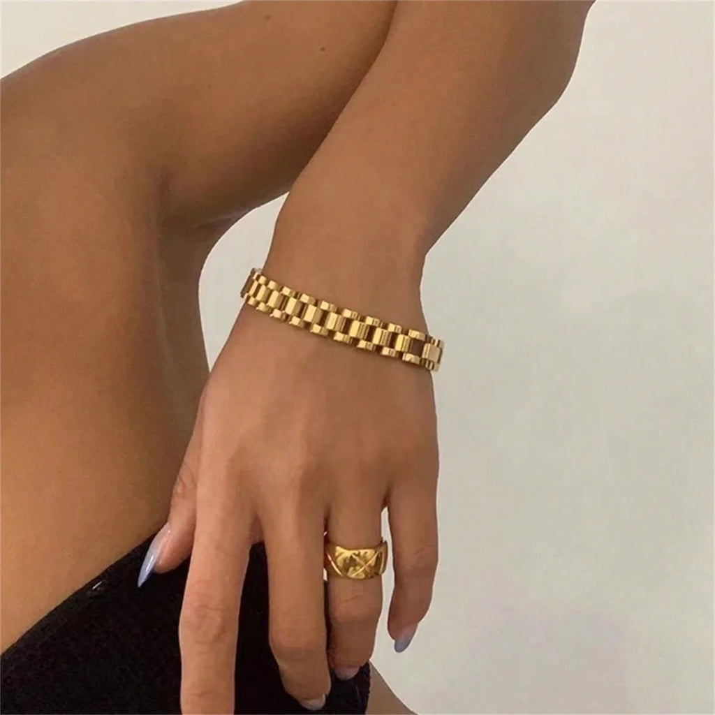 Evan Jewelry 18K Gold Plated Stainless Bracelet for Women