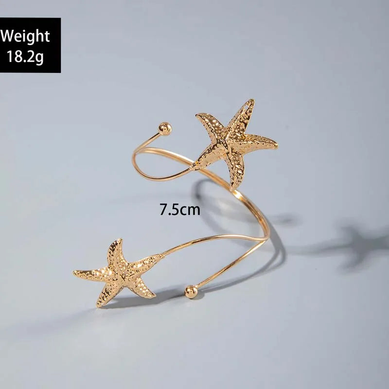 Evan Jewelry Fashion Metal Starfish Cuff Bracelets for Women