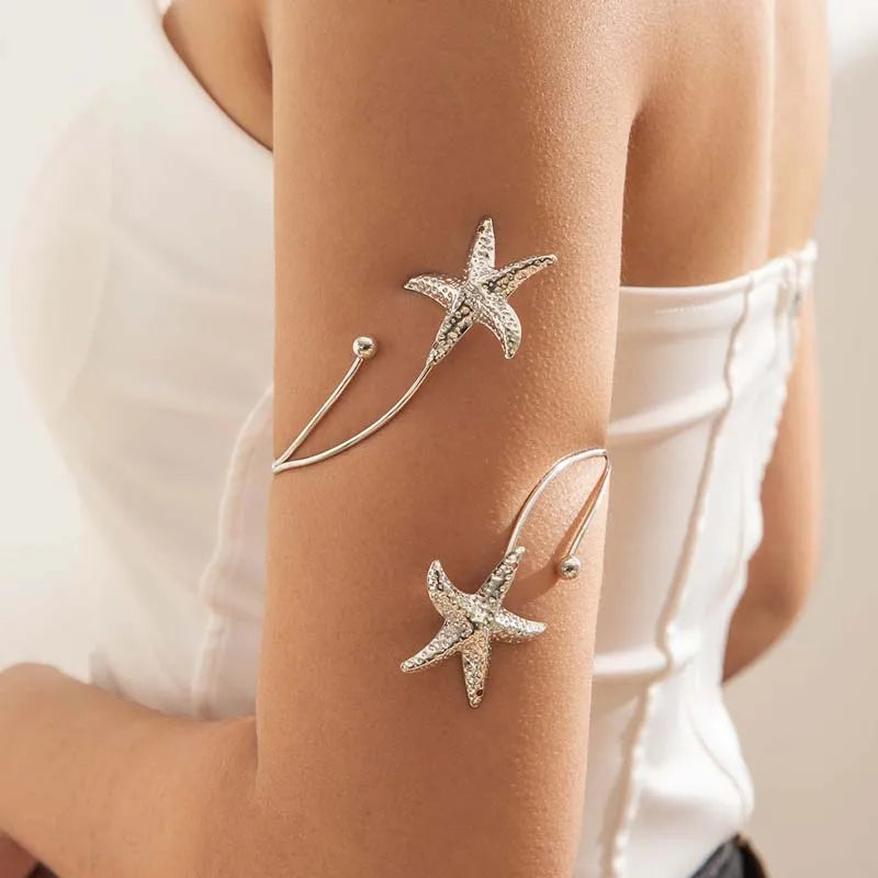 Evan Jewelry Fashion Metal Starfish Cuff Bracelets for Women