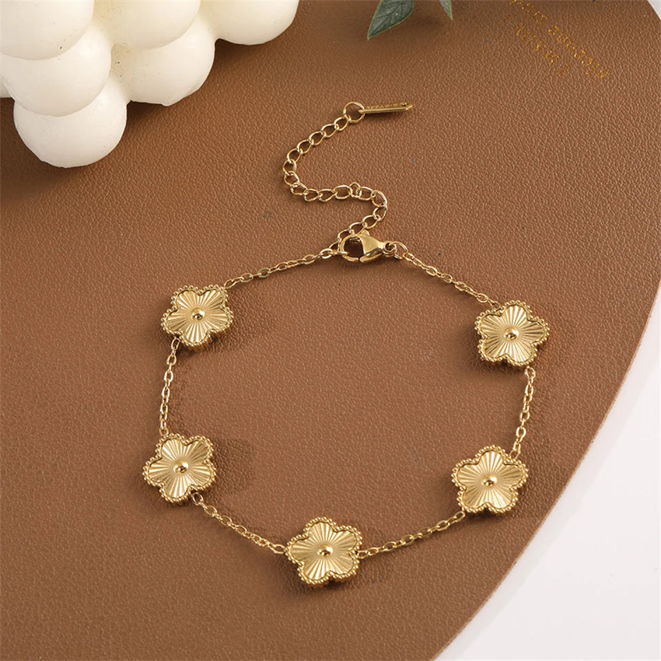 Evan Jewelry Stainless Steel Flower Bracelet For Women