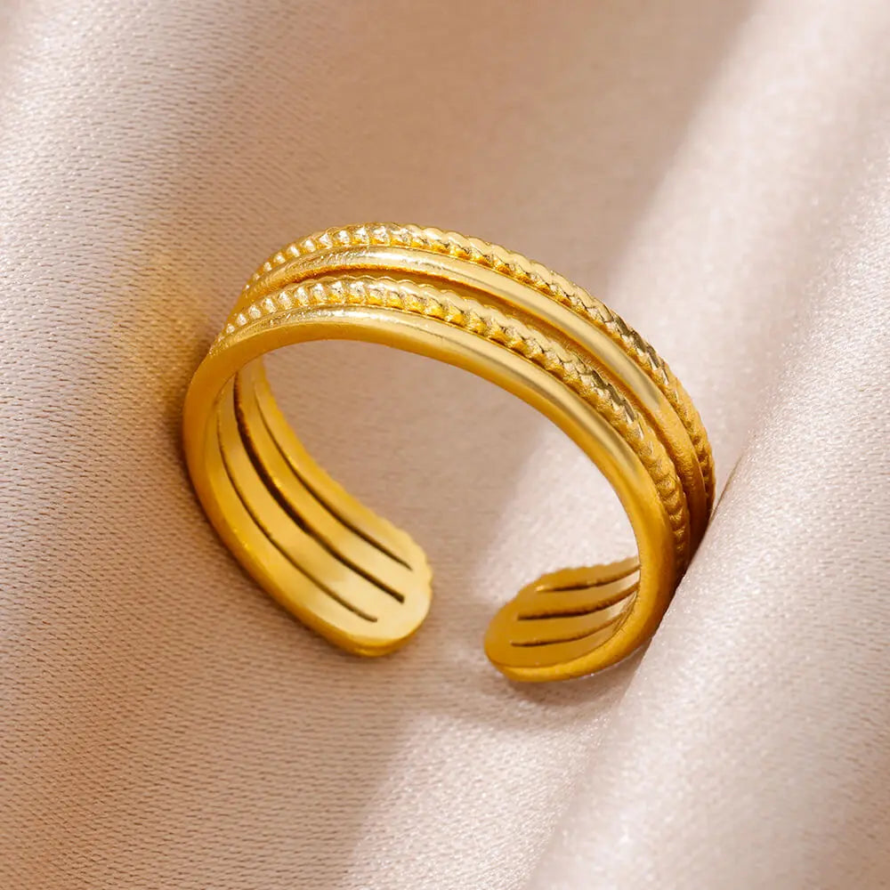 Evan Jewelry 316L Stainless Steel Rings for Women Gold Color