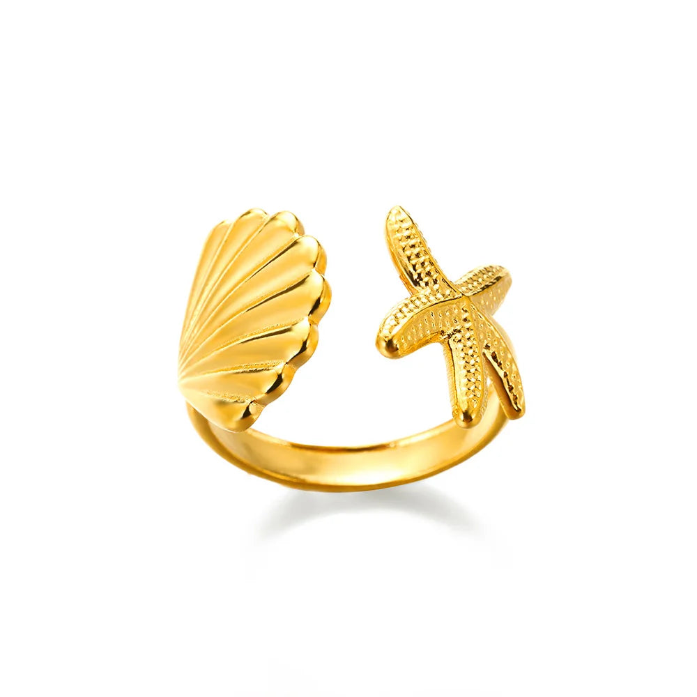 Evan Jewelry 316L Stainless Steel Rings for Women Gold Color