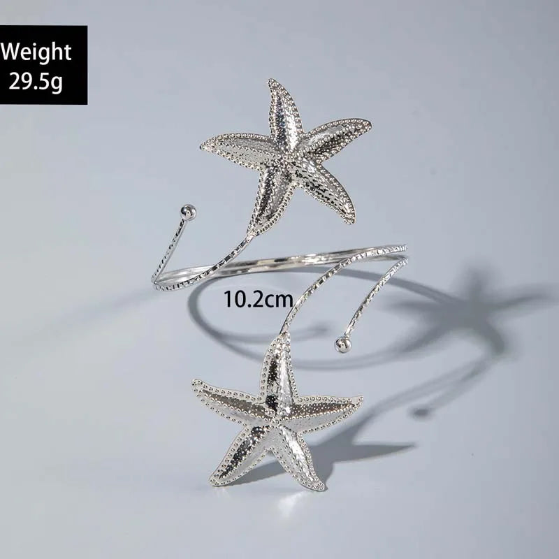 Evan Jewelry Fashion Metal Starfish Cuff Bracelets for Women