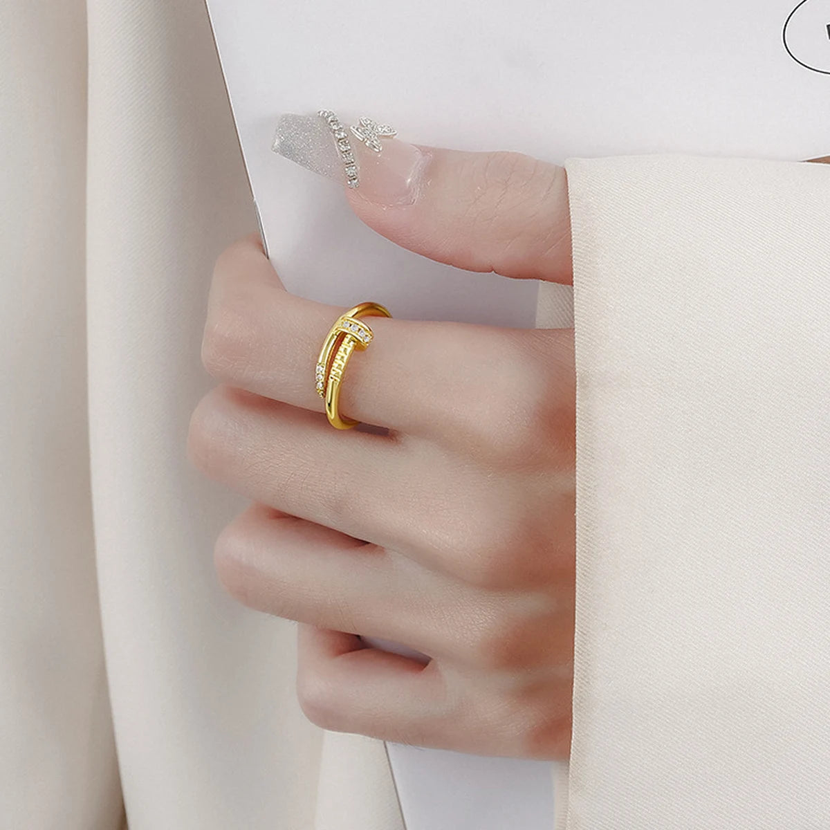 Evan Jewelry Gold Color Nail Ring for Women