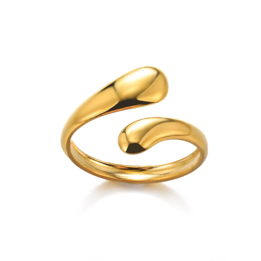 Evan Jewelry 316L Stainless Steel Rings for Women Gold Color