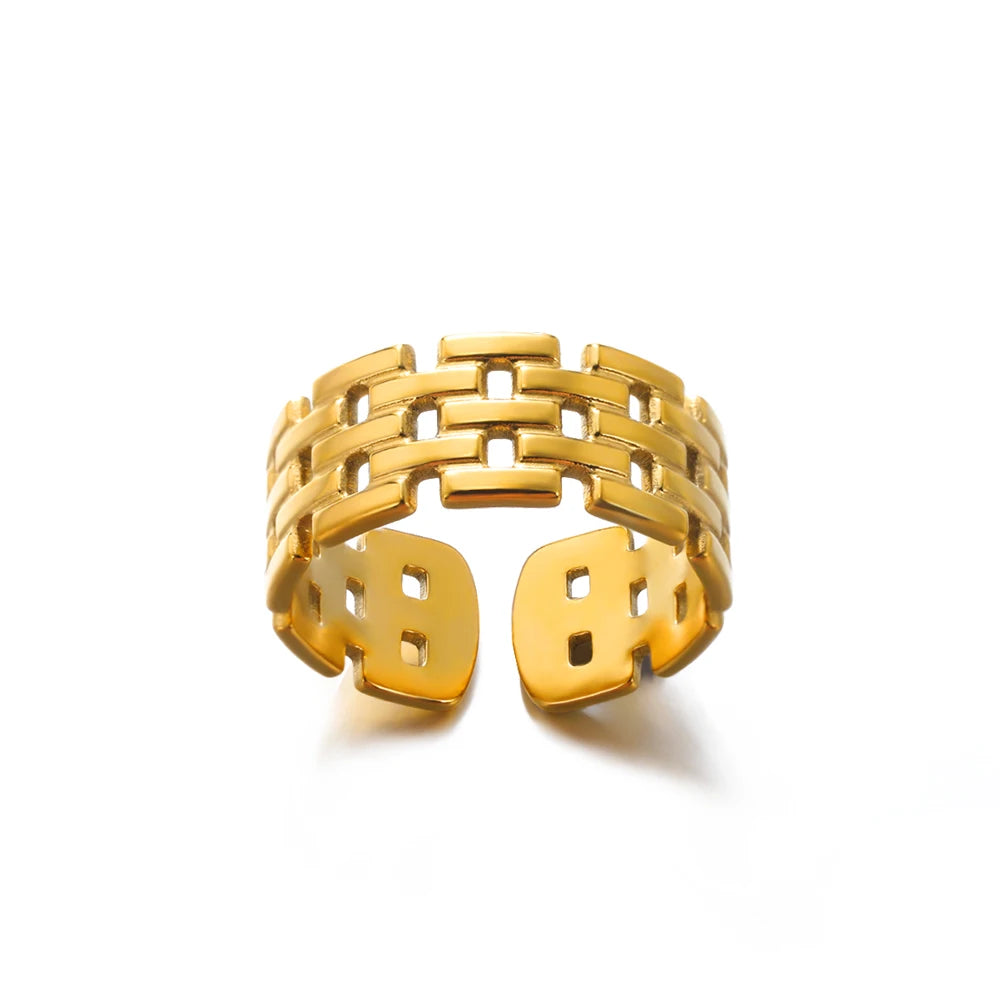 Evan Jewelry 316L Stainless Steel Rings for Women Gold Color