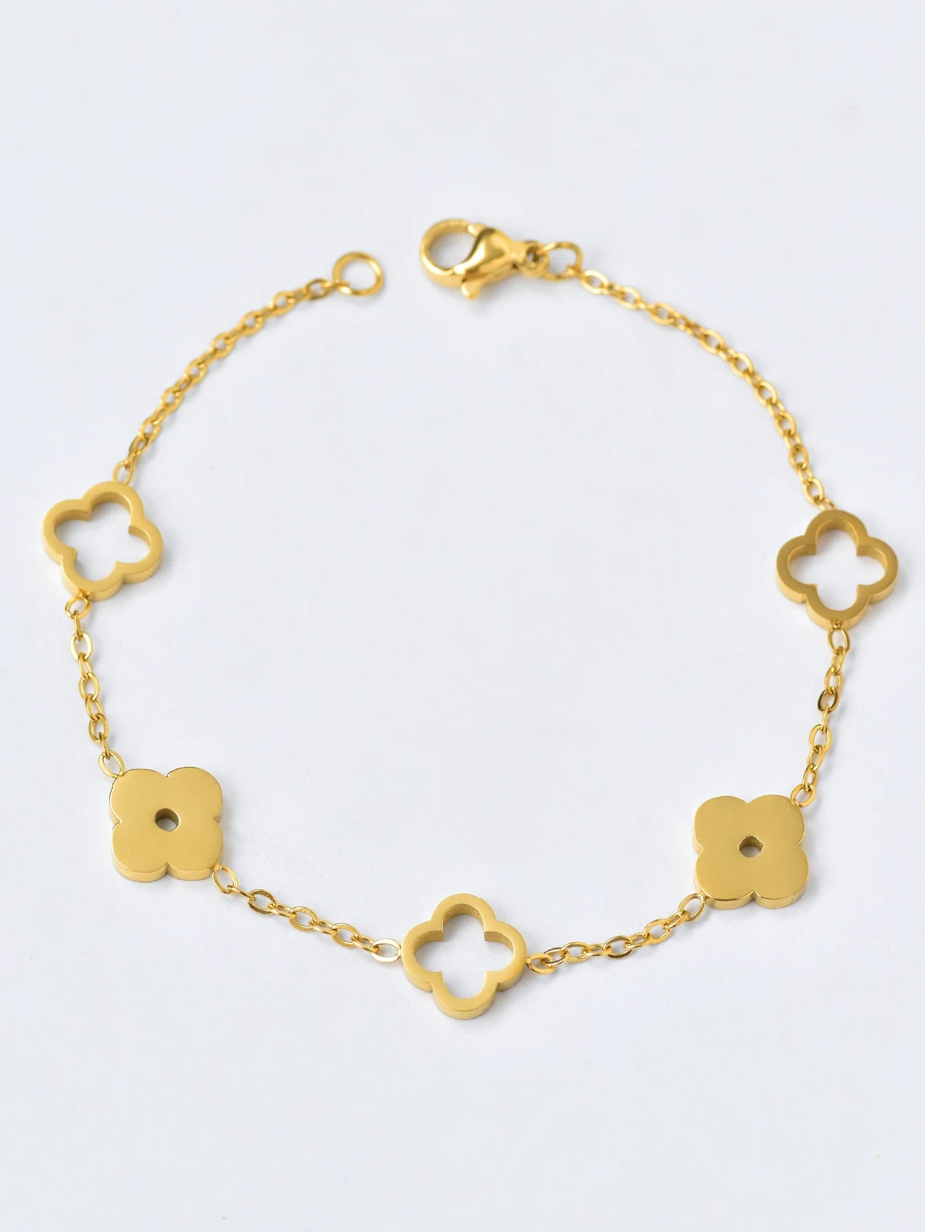 Evan Jewelry stainless steel four-leaf clover necklace for daily wear