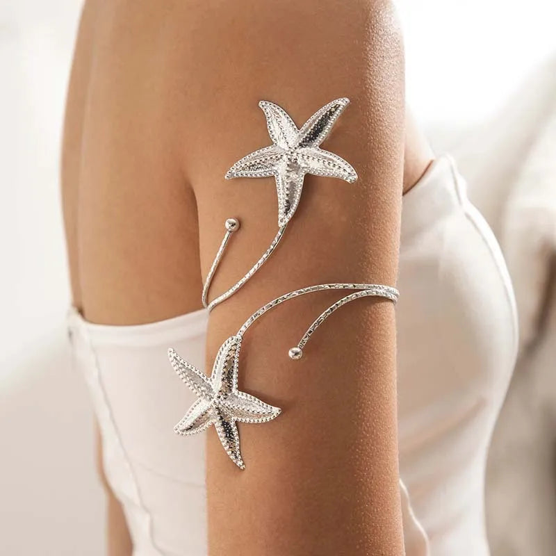 Evan Jewelry Fashion Metal Starfish Cuff Bracelets for Women