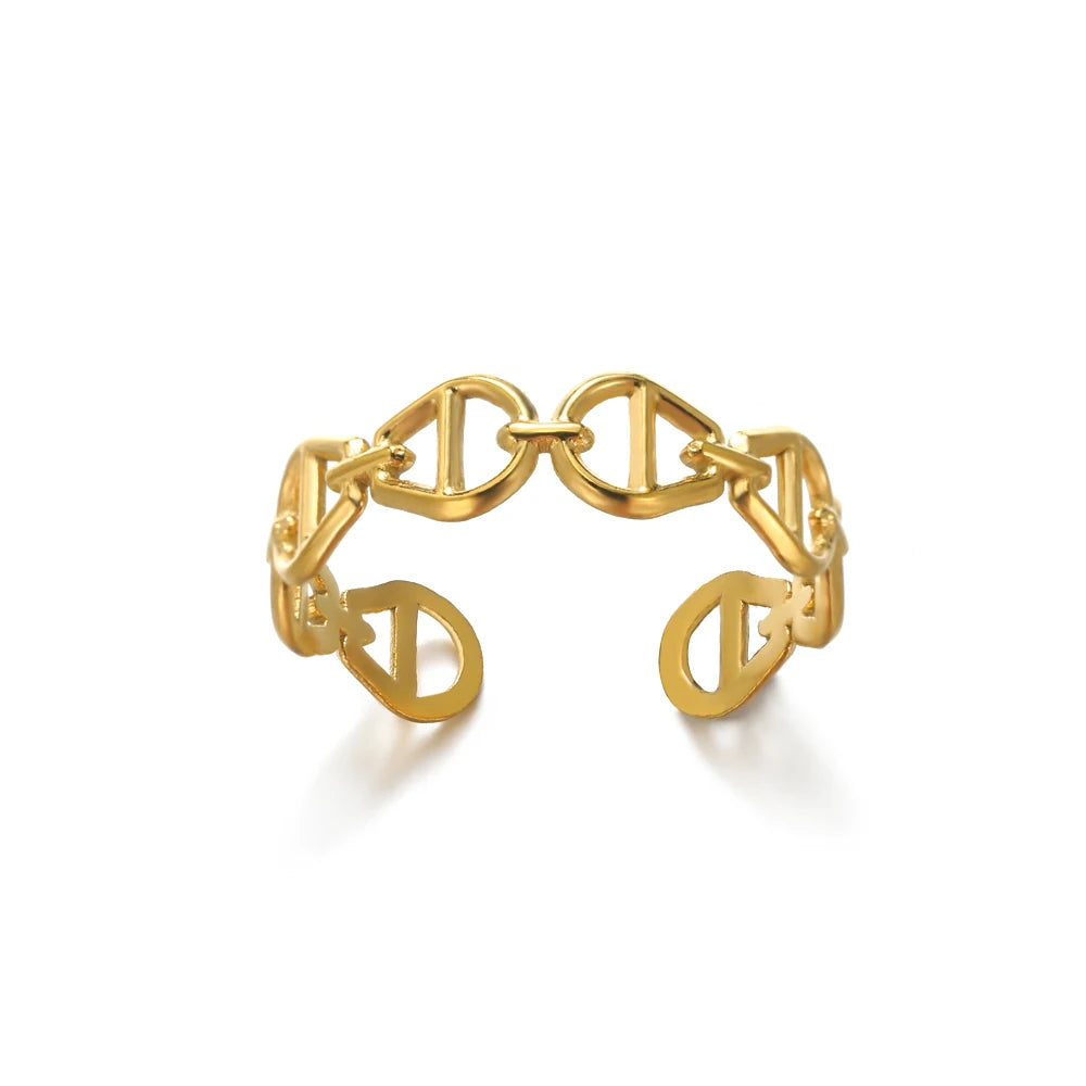 Evan Jewelry 316L Stainless Steel Rings for Women Gold Color
