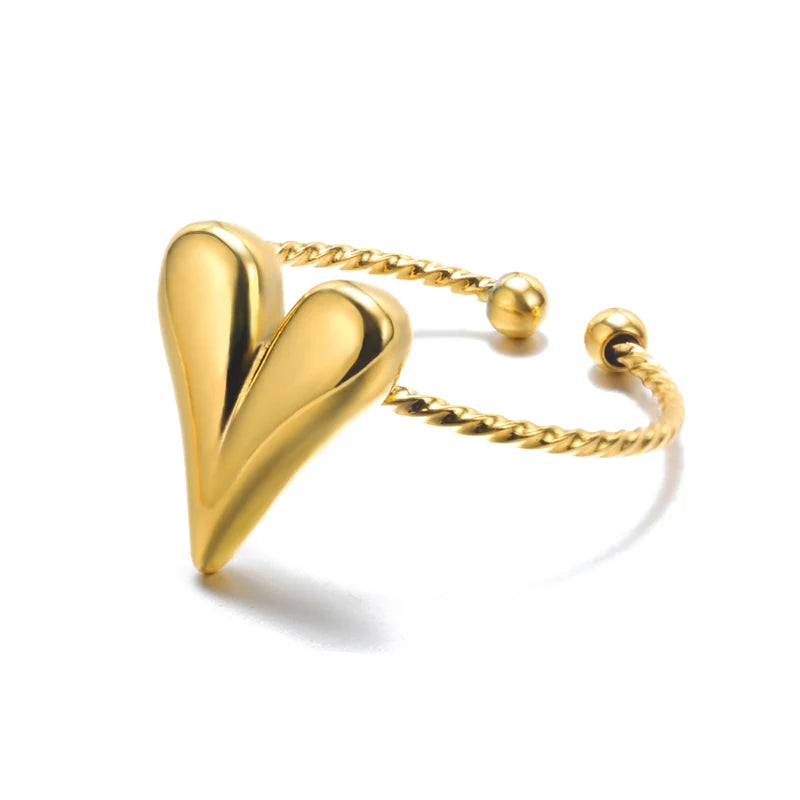 Evan Jewelry 316L Stainless Steel Rings for Women Gold Color