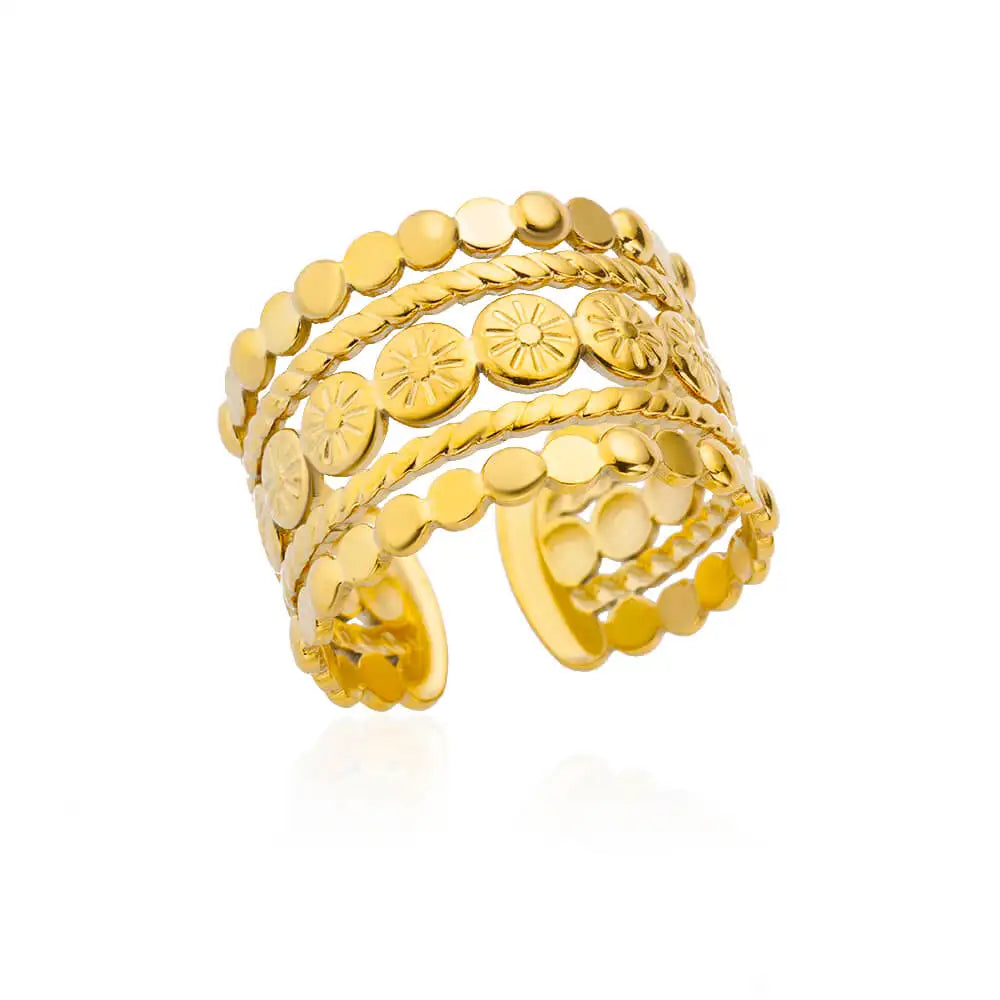 Evan Jewelry 316L Stainless Steel Rings for Women Gold Color