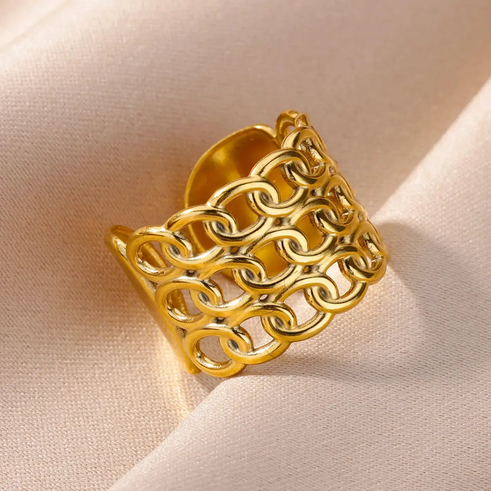Evan Jewelry 316L Stainless Steel Rings for Women Gold Color