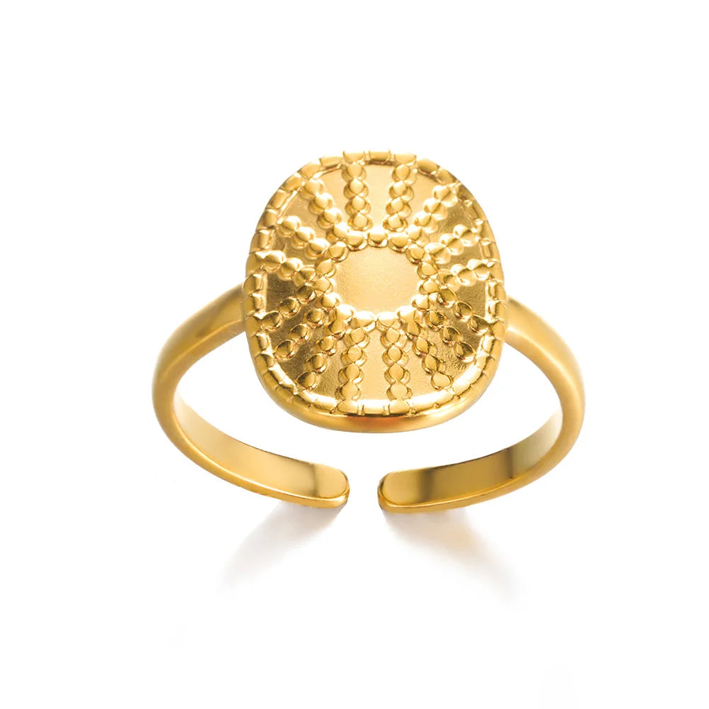 Evan Jewelry 316L Stainless Steel Rings for Women Gold Color