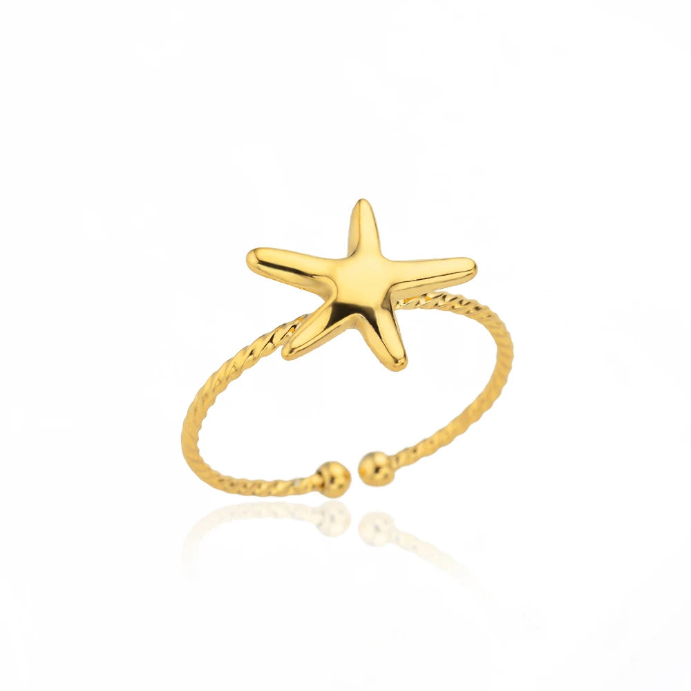 Evan Jewelry 316L Stainless Steel Rings for Women Gold Color