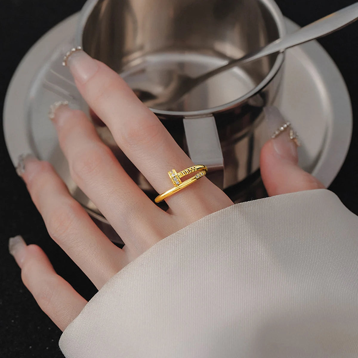 Evan Jewelry Gold Color Nail Ring for Women