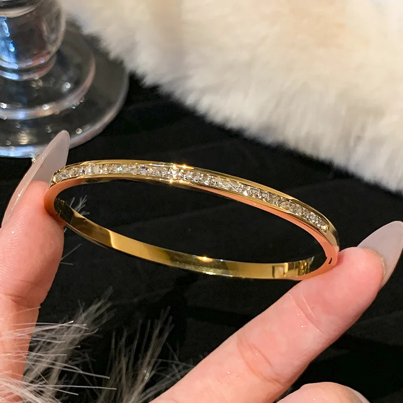 Evan Jewelry 1pc Titanium Steel Gold Bracelet