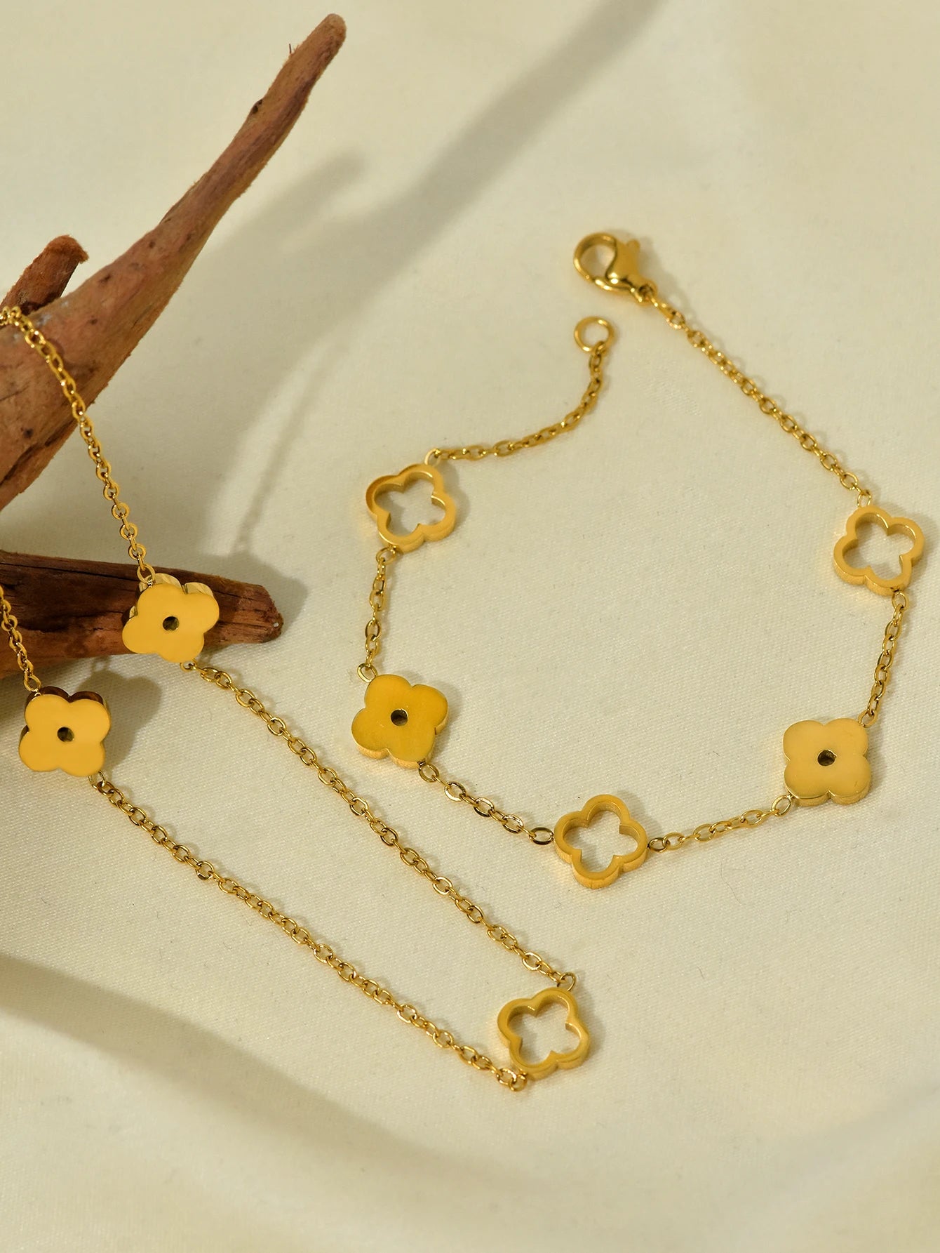 Evan Jewelry stainless steel four-leaf clover necklace for daily wear