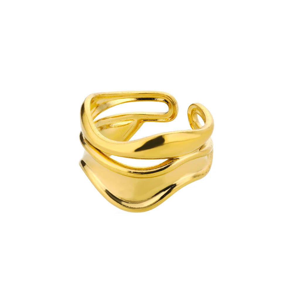 Evan Jewelry 316L Stainless Steel Rings for Women Gold Color