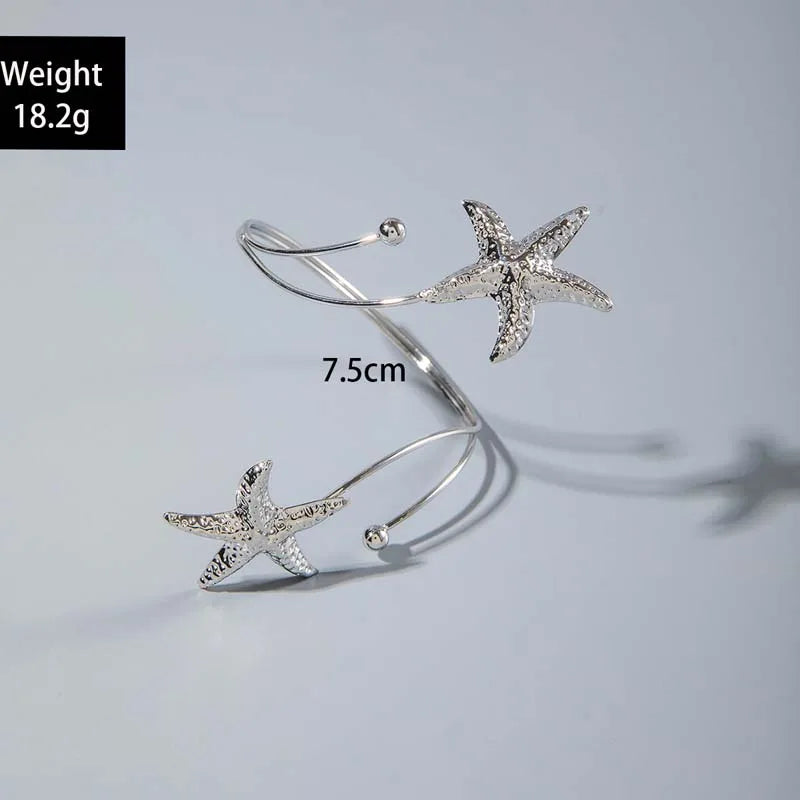 Evan Jewelry Fashion Metal Starfish Cuff Bracelets for Women
