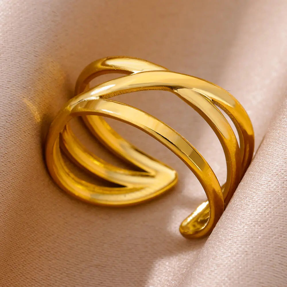 Evan Jewelry 316L Stainless Steel Rings for Women Gold Color