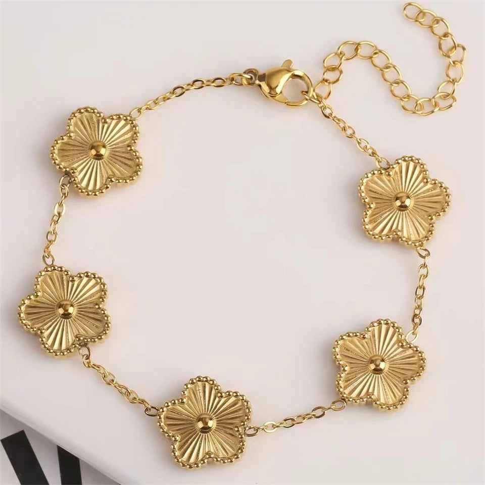 Evan Jewelry Stainless Steel Flower Bracelet For Women