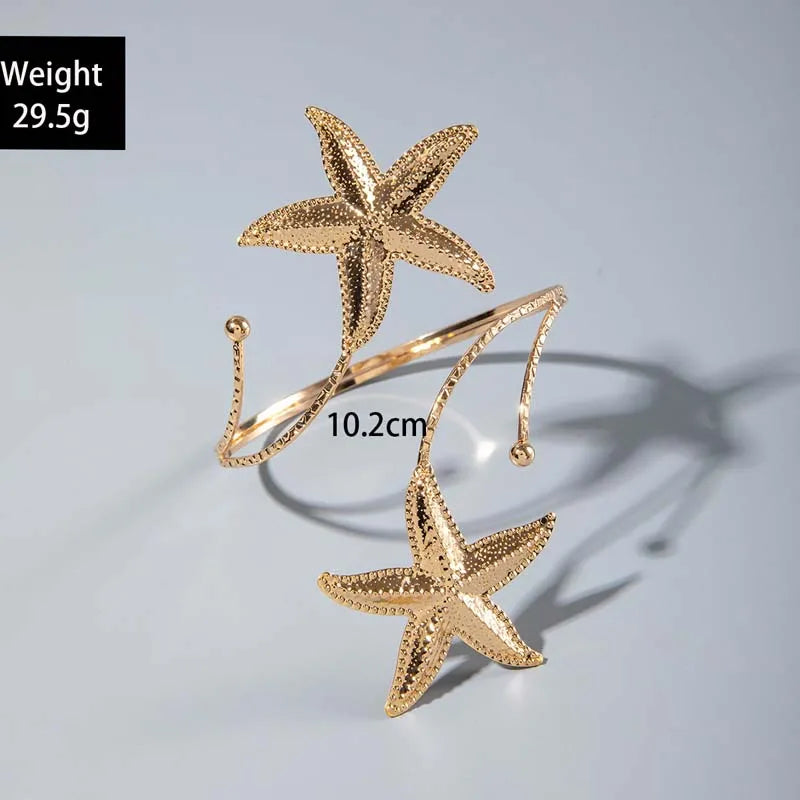 Evan Jewelry Fashion Metal Starfish Cuff Bracelets for Women